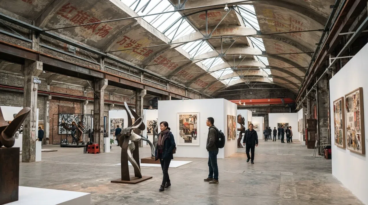 798 Art District, Beijing: Factory Bones, Gallery Light