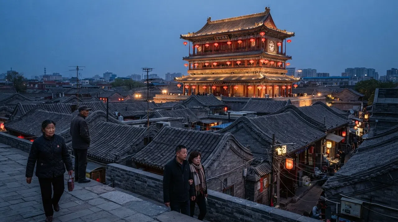 Gulou y Beiluoguxiang, Pekín: Torres del Tambor, patios y cerveza nocturna